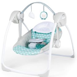 Ity by Ingenuity Swingity Swing Easy-Fold Portable Baby Swing, 0-9 Months Up to 20 lbs (Goji)

