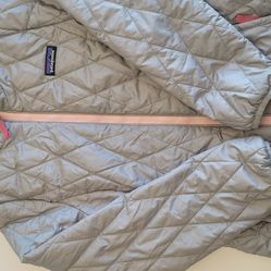 Patagonia Gray and Pink Nano Puff Coat Sz M/10 - $40