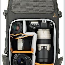 Camera Backpack - Lowepro LP37016-PWW Flipside Trek BP 450 AW Backpack for Camera, Grey/Dark Green