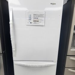 WHIRPOOL BOTTOM FREEZER  REFRIGERATOR WITH 1YEAR WARRANTY/1AÑO DE GARANTIA POR ESCRITO 