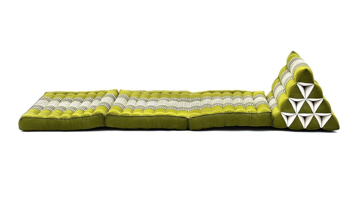 Leewadee Japanese Floor Mattress Thai Floor Bed with Triangle Cushion - Futon Mattress 67 x 21 inches - New