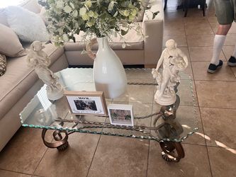 Living room glass table set