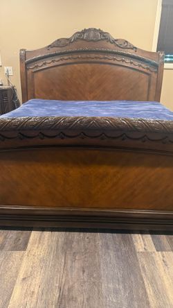 King Bed Frame, Mattress & Night stand