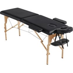 Portable Folding Massage Table, Height-Adjustable Lash Bed, Black