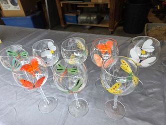 Hand Painted Wine Glass