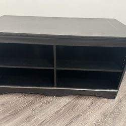 Black Low Media Console / TV Stand - Adjustable Shelves (Cosmetic Flaws)