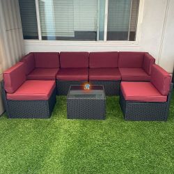 7pc Outdoor Sectional Patio Furniture Set