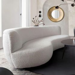 Curved Sofa in White Finish by Diamond Sofa