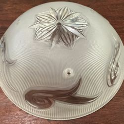 Vintage Hanging 3 Hole Chain Art Deco Clear Cut Glass Dome Ceiling Light Shade 11 1/4" 