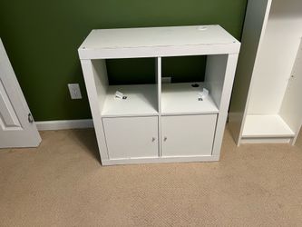 IKEA (1) Shelving Unit and/or (2) White Book Cases