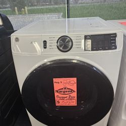 GE® 7.8 Cu. Ft. White Smart Front Load Gas Dryer