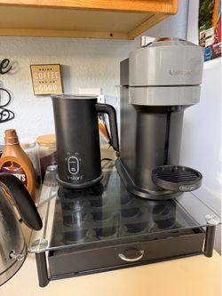 Nespresso VertuoPlus Coffee Machine + Milk Frother + Coffee Station