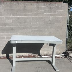 Adjustable Glass Top Desk