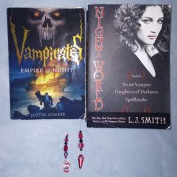 Vampire Books Night World Vampirates & Handmade Beaded Bookmarker 