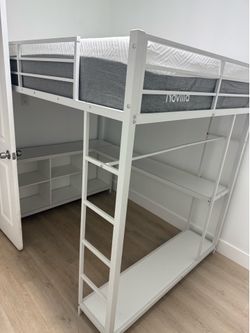 Bed frame and mattress both like new 4 months of use