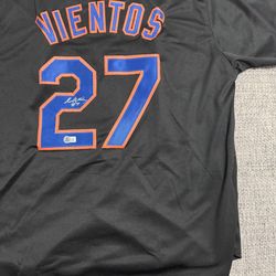 Mark Vientos Signed Autograph Custom Jersey - Beckett Coa - New York Mets