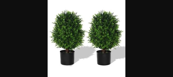 EasyFlora Artificial Cedar Topiary Tree - 21.6 Inch (Potted)