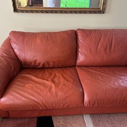 Leather Sofa-full Size Bed