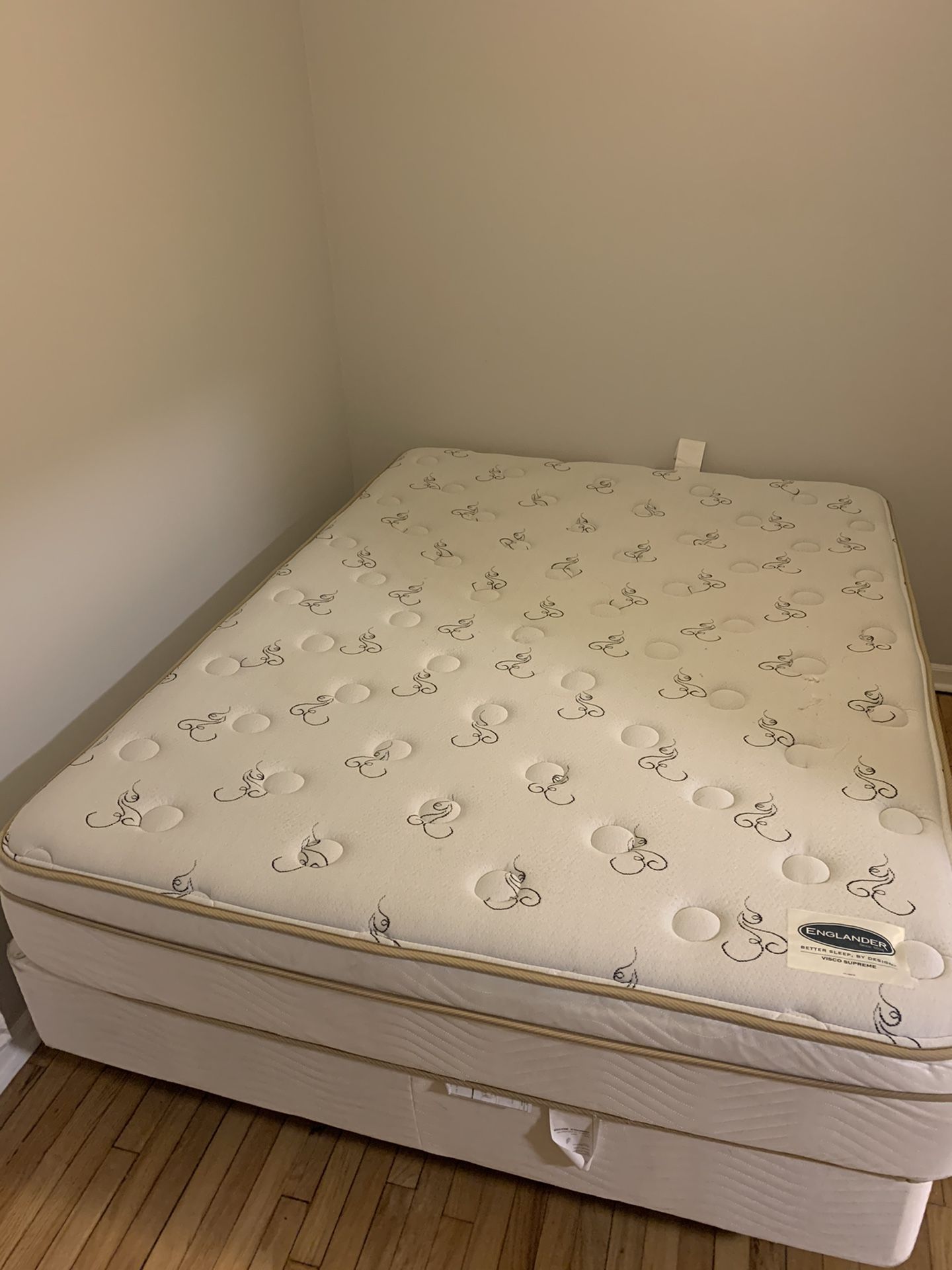 Queen Mattress, Box Spring and Bed Frame with Included headboard
