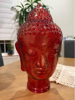 Decorative Buddha Head made out of Glass – Set of 2