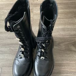 Combat Leather Boots Size 39 Made In Italy