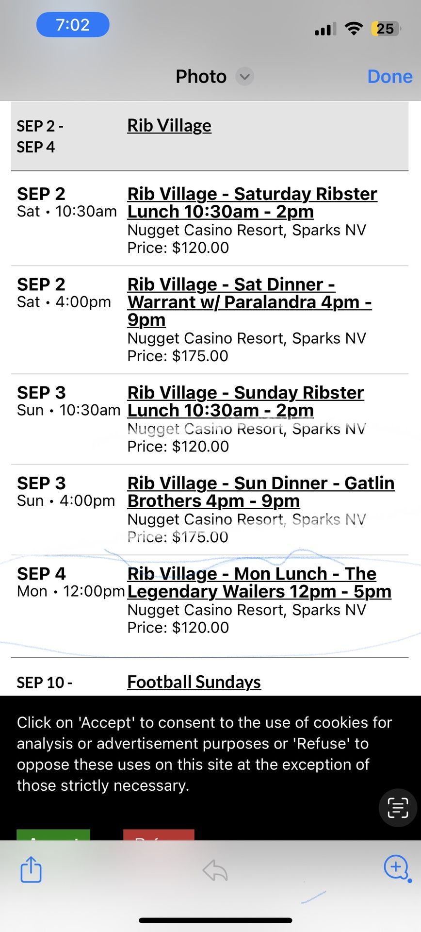 NUGGETS RIB COOK UP DINNER TICKET