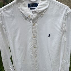 Mens White Ralph Lauren Denium Polo 