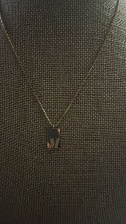 Gold plated initial M necklace