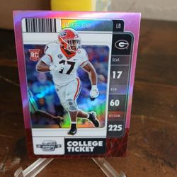 2022 Contenders Optic Nakobe Dean College Ticket Pink