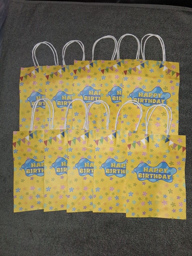 SpongeBob Treat Bags 10 Pieces Party Supplies 