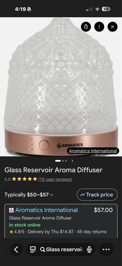 Glass reservoir, essential oil diffuser with fragrance oil