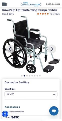 Drive Poly-Fly Transforming Transport Chair / Wheelchair