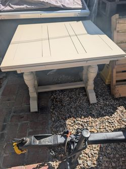 White Painted Farmhouse Dining Table