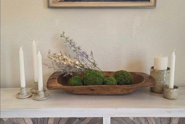 Large Antique Wood French Dough Bowl Home Decor