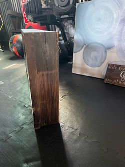 Dark Stained Solid Wood Block Post