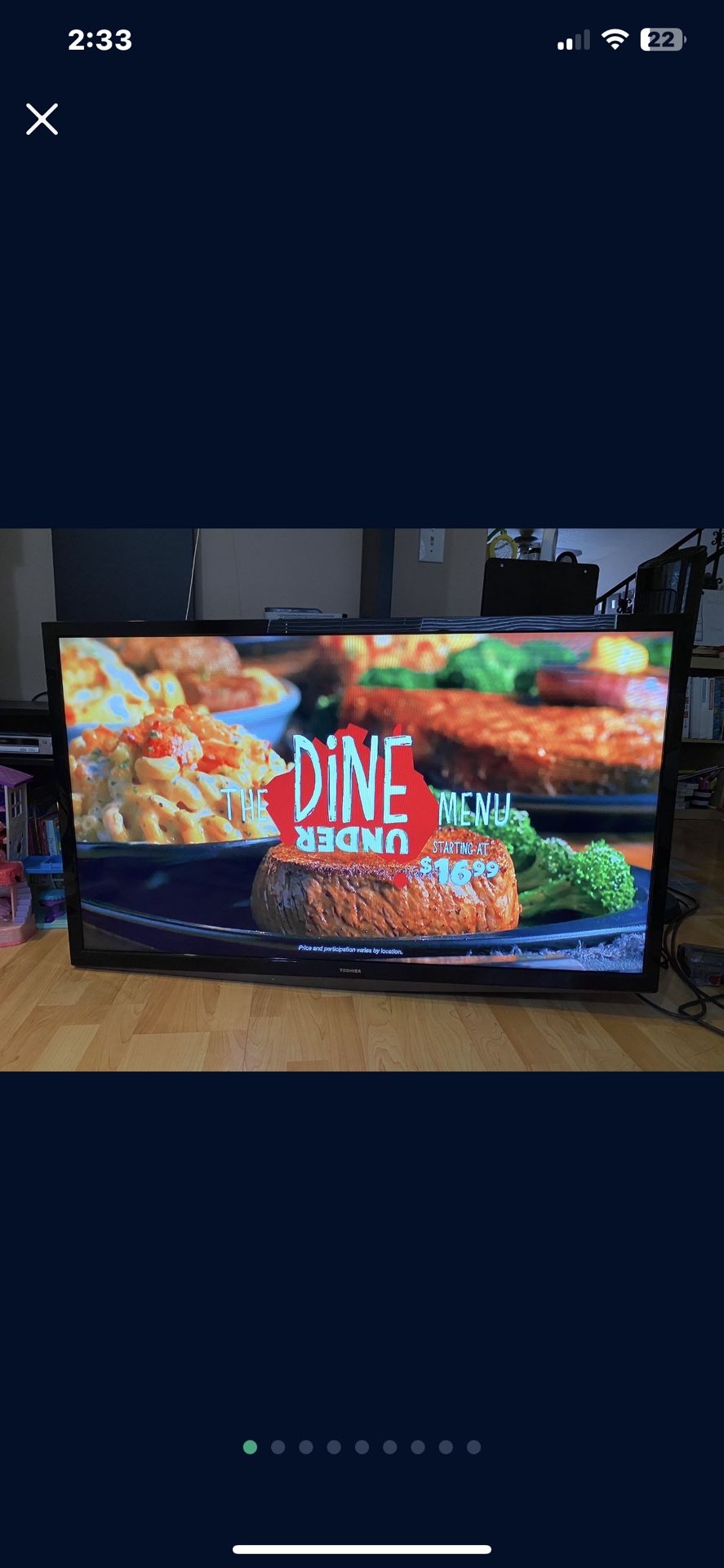 Toshiba 50L2200U 50” LED TV $65