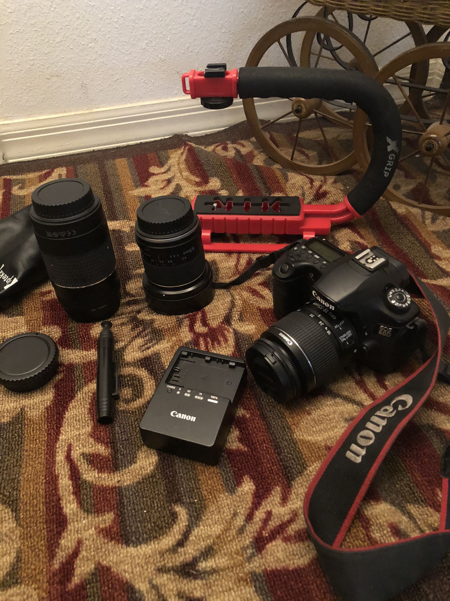 Canon 60D with 3 lenses
