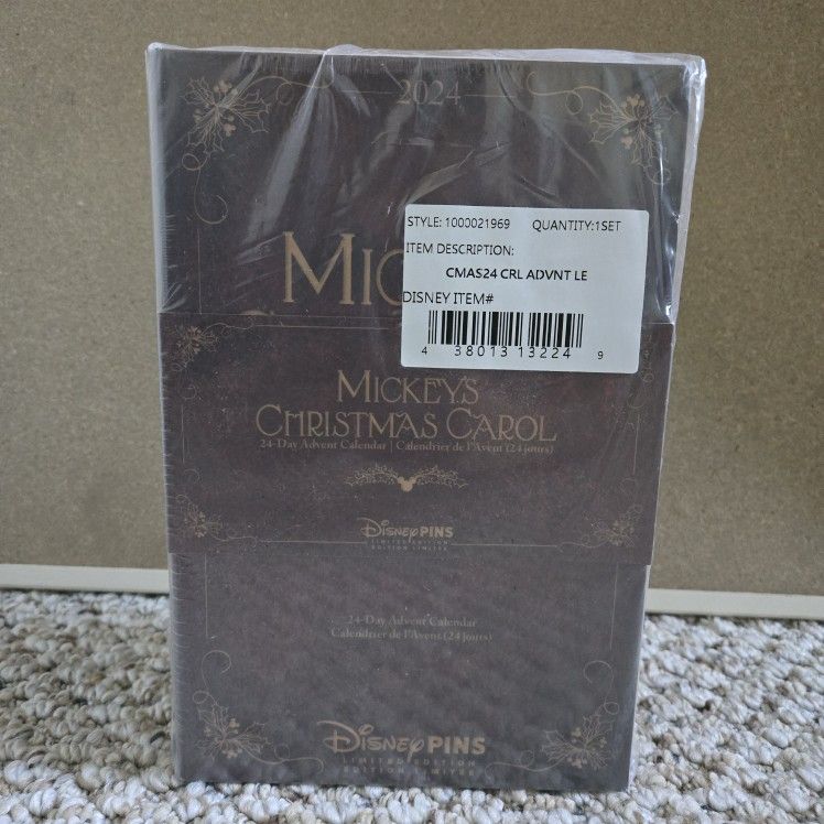 Mickey's Christmas Carol countdown to ADVENT LE 3300 24 pin set 2024 NIB