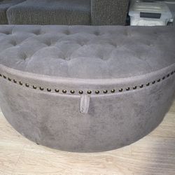Half Moon Storage Ottoman Bench