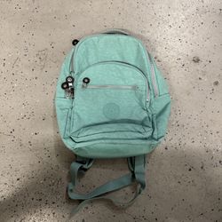 Kipling Blue Nylon Mini Backpack Multiple Zip Pockets Adjustable Strap