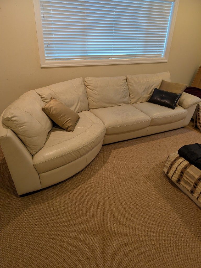 Leather Sectional with Ottoman