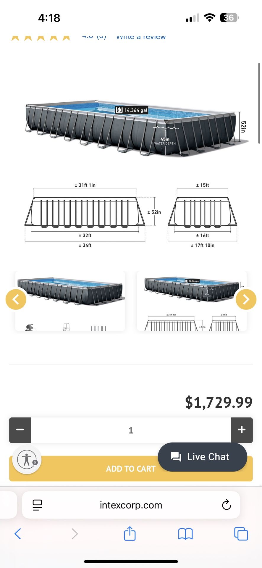 Rectangular Ultra XTR® Frame Above Ground Pool w/ Sand Filter Pump - 32' x 16' x 52"