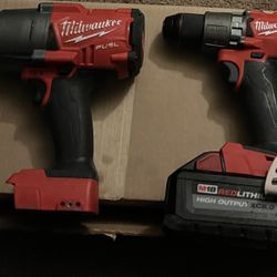 Milwaukee High Torque Half Inch and Milwaukee Drill And Milwaukee Stubby Impact