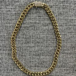 Diamond Lock, gold plated chain