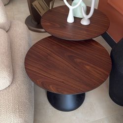  Set of 2 Round Serving Tables – Brand New 