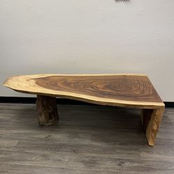 Live Edge Solid Wood Coffee Table – Unique Slab – 64”