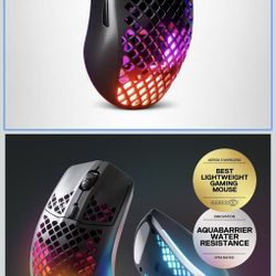 SteelSeries Aerox 3 Wireless - Holey RGB Gaming Mouse - Ultra-lightweight Water Resistant Design - 1