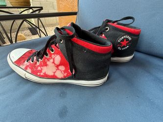 Converse Chuck Taylor All Star Red & Black Tie-Dye High Tops