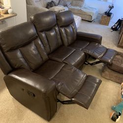 Brown Recliner Leather Couch