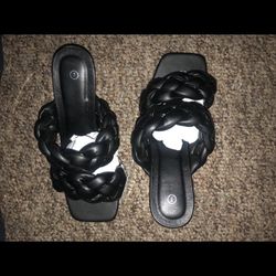 Ladies Size 7 Open Toe Stiletto Sandals 